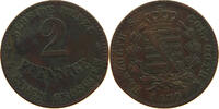 SACHSEN COBURG GOTHA 2 PFENNIG Ernst II. 1844-1893 -