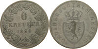 6 KREUZER 1838 HESSEN DARMSTADT Ludwig II. 1830-1848. SS-