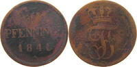 MECKLENBURG SCHWERIN 3 PFENNIG Friedrich Franz II. 1842-1883. -