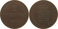 SACHSEN MEININGEN 2 PFENNIG Bernhard Erich Freund 1803-1866. -