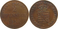 SACHSEN MEININGEN 2 PFENNIG Bernhard Erich Freund 1803-1866. -