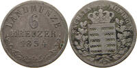6 KREUZER 1834 SACHSEN MEININGEN Bernhard Erich Freund (1803-1866) S