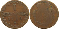 SACHSEN ALBERTINISCHE LINIE PFENNIG Friedrich August III. 1763-1806. -