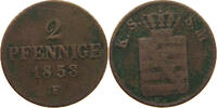SACHSEN ALBERTINISCHE LINIE 2 PFENNIG Friedrich August II. 1836-1854. -