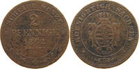 SACHSEN ALBERTINISCHE LINIE 2 PFENNIG Johann (1854-1873) -