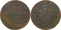 SACHSEN ALBERTINISCHE LINIE 2 PFENNIG Johann (1854-1873) -