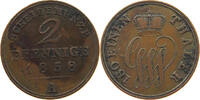 SCHAUMBURG LIPPE 2 PFENNIG Georg Wilhelm 1807-1860 -