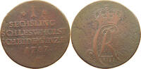 SCHLESWIG-HOLSTEIN KÖNIGLICHE LINIE SECHSLING Christian VII. 1766-1808 -