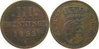 MECKLENBURG STRELITZ 3 PFENNIG Georg 1816-1860. -