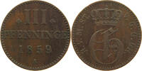 MECKLENBURG STRELITZ 3 PFENNIG Georg 1816-1860. -
