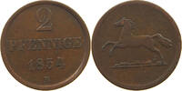 BRAUNSCHWEIG WOLFENBÜTTEL 2 PFENNIG 1854 Wilhelm 1831-1884. SS- 9,00 EUR  zzgl. 5,99 EUR Versand