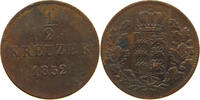 WÜRTTEMBERG 1/2 KREUZER 1852 Wilhelm I. (1816-1864) S 7,00 EUR  zzgl. 5,99 EUR Versand