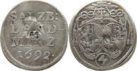 SALZBURG ERZBISTUM 4 KREUZER Johann Ernst von Thun und Hohenstein 1687-1709. -
