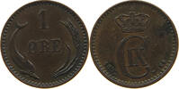 DENMARK 1 ÖRE CHRISTIAN IX. (1863-1906) RARE -