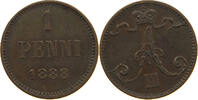FINLAND 1 PENNI 1888 ALEXANDER III. (1881-1894) SS