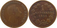 BADEN DURLACH 1 KREUZER Leopold (1830-1852) -
