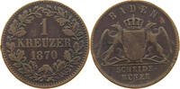 BADEN DURLACH 1 KREUZER Friedrich I. (1852-1907) -