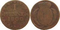 SACHSEN ALBERTINISCHE LINIE 1 PFENNIG Friedrich August III. (1763-1806) -