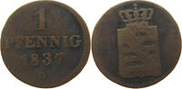 SACHSEN ALBERTINISCHE LINIE 1 PFENNIG Friedrich August II. (1836-1854) -