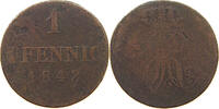 BRAUNSCHWEIG CALENBERG HANNOVER 1 PFENNIG Ernst August 1837-1851. -
