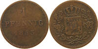 BAYERN 1 PFENNIG Maximilian II. Joseph (1848-1864) -