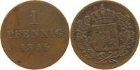 BAYERN 1 PFENNIG Maximilian II. Joseph (1848-1864) -