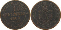 SACHSEN ALBERTINISCHE LINIE 1 PFENNIG Johann (1854-1873) -