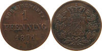 BAYERN 1 PFENNIG Ludwig II. (1864-1886) -