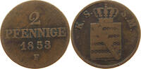 SACHSEN ALBERTINISCHE LINIE 2 PFENNIG Friedrich August II. (1836-1854) -