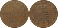 SACHSEN MEININGEN 2 PFENNIG Bernhard Erich Freund (1803-1866) -