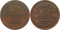 BAYERN 2 PFENNIG Ludwig II. (1864-1886) -