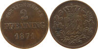 BAYERN 2 PFENNIG Ludwig II. (1864-1886) -