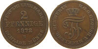 MECKLENBURG SCHWERIN 2 PFENNIG 1872 Friedrich Franz II. 1842-1883 SS- 9,00 EUR  zzgl. 5,99 EUR Versand