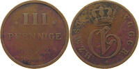 MECKLENBURG STRELITZ 3 PFENNIG Georg 1816-1860 -