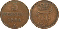 MECKLENBURG SCHWERIN 3 PFENNIG Friedrich Franz II. 1842-1883 -