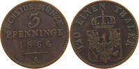 BRANDENBURG PREUSSEN 3 PFENNIG Wilhelm I. (1861-1888) -