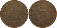 BRANDENBURG PREUSSEN 3 PFENNIG Wilhelm I. (1861-1888) -