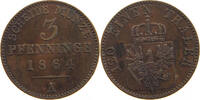 BRANDENBURG PREUSSEN 3 PFENNIG Wilhelm I. (1861-1888) -