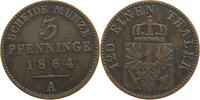 BRANDENBURG PREUSSEN 3 PFENNIG Wilhelm I. (1861-1888) -