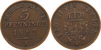 BRANDENBURG PREUSSEN 3 PFENNIG Wilhelm I. (1861-1888) -
