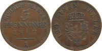 BRANDENBURG PREUSSEN 3 PFENNIG Wilhelm I. (1861-1888) -