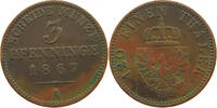 BRANDENBURG PREUSSEN 3 PFENNIG Wilhelm I. (1861-1888) -