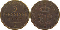BRANDENBURG PREUSSEN 3 PFENNIG Wilhelm I. (1861-1888) -