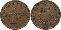BRANDENBURG PREUSSEN 3 PFENNIG Wilhelm I. (1861-1888) -