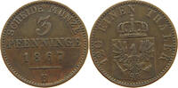 BRANDENBURG PREUSSEN 3 PFENNIG Wilhelm I. (1861-1888) -