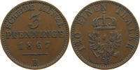 BRANDENBURG PREUSSEN 3 PFENNIG Wilhelm I. (1861-1888) -