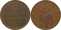 BRANDENBURG PREUSSEN 3 PFENNIG Wilhelm I. (1861-1888) -