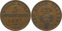 BRANDENBURG PREUSSEN 3 PFENNIG Wilhelm I. (1861-1888) -