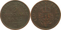 BRANDENBURG PREUSSEN 3 PFENNIG Wilhelm I. (1861-1888) -