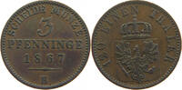 BRANDENBURG PREUSSEN 3 PFENNIG Wilhelm I. (1861-1888) -